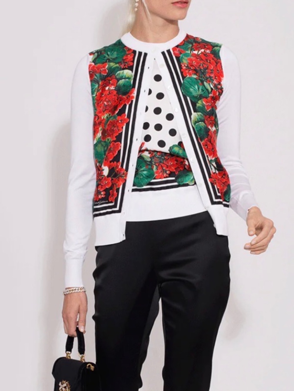 Silk Dolce & Gabbana Floral & Polka Dot Sleeveless Top - Picture 6 of 8